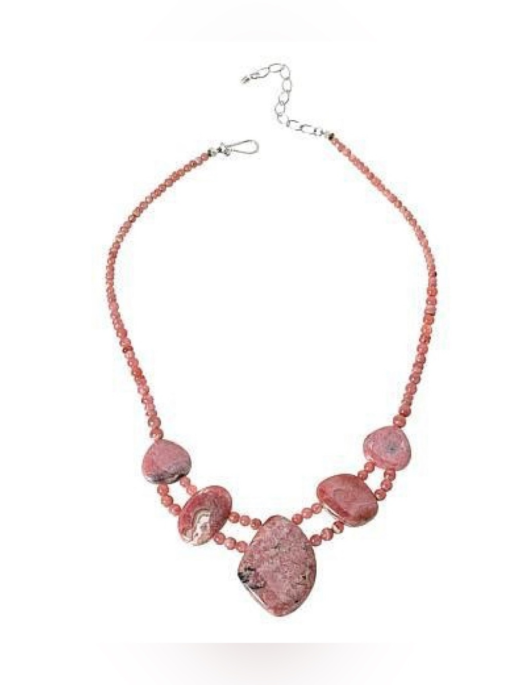Jay King Rhodochrosite Necklace Sterling Silver Pink Tones